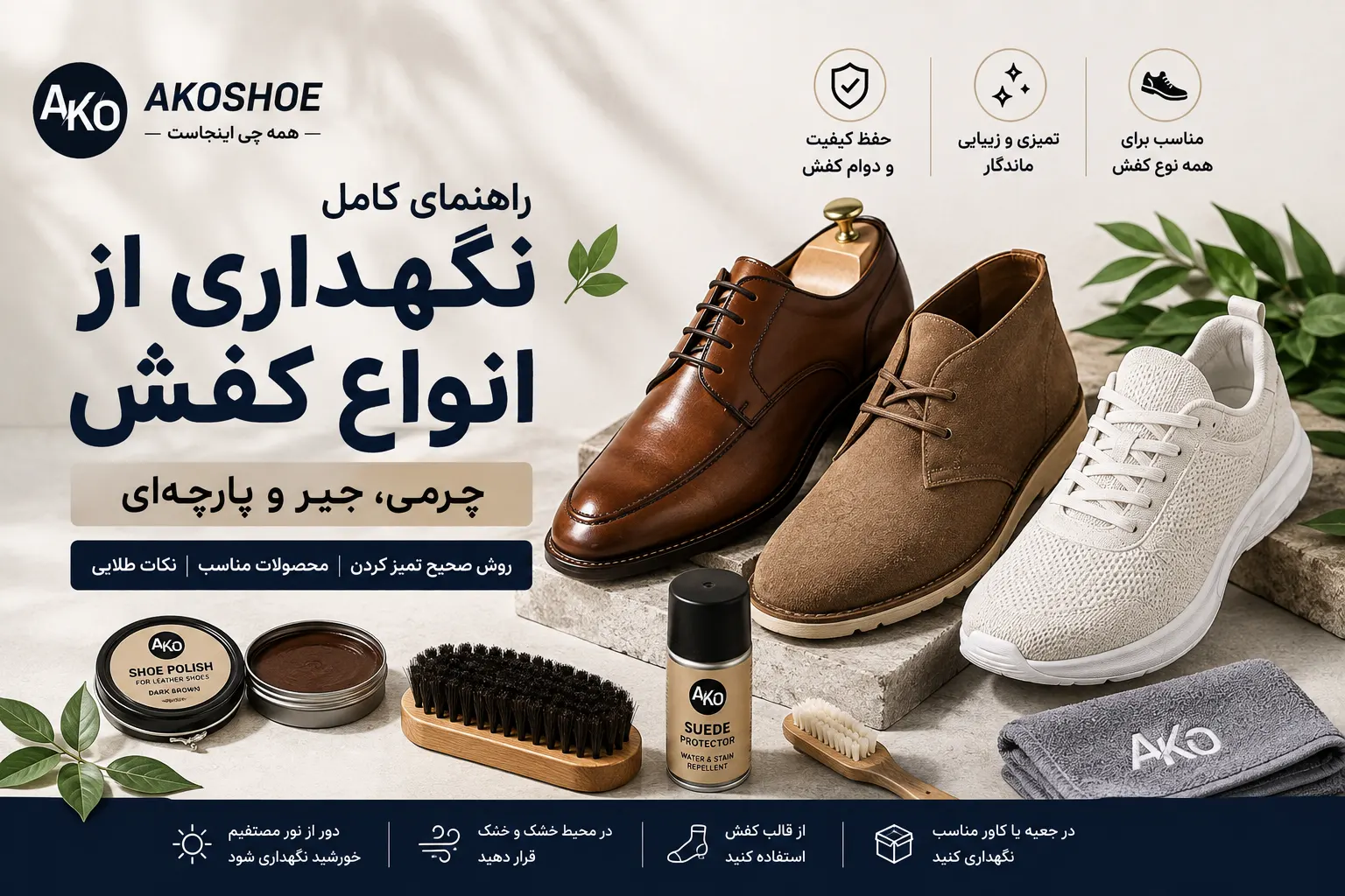 چگونه از کفش چرمی، جیر و پارچه‌ای به‌درستی نگهداری کنیم؟