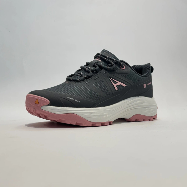 کفش ضدآب زنانه آی رانر I-RUNNER رنگ طوسی صورتی رویه برزنتی کد Z363